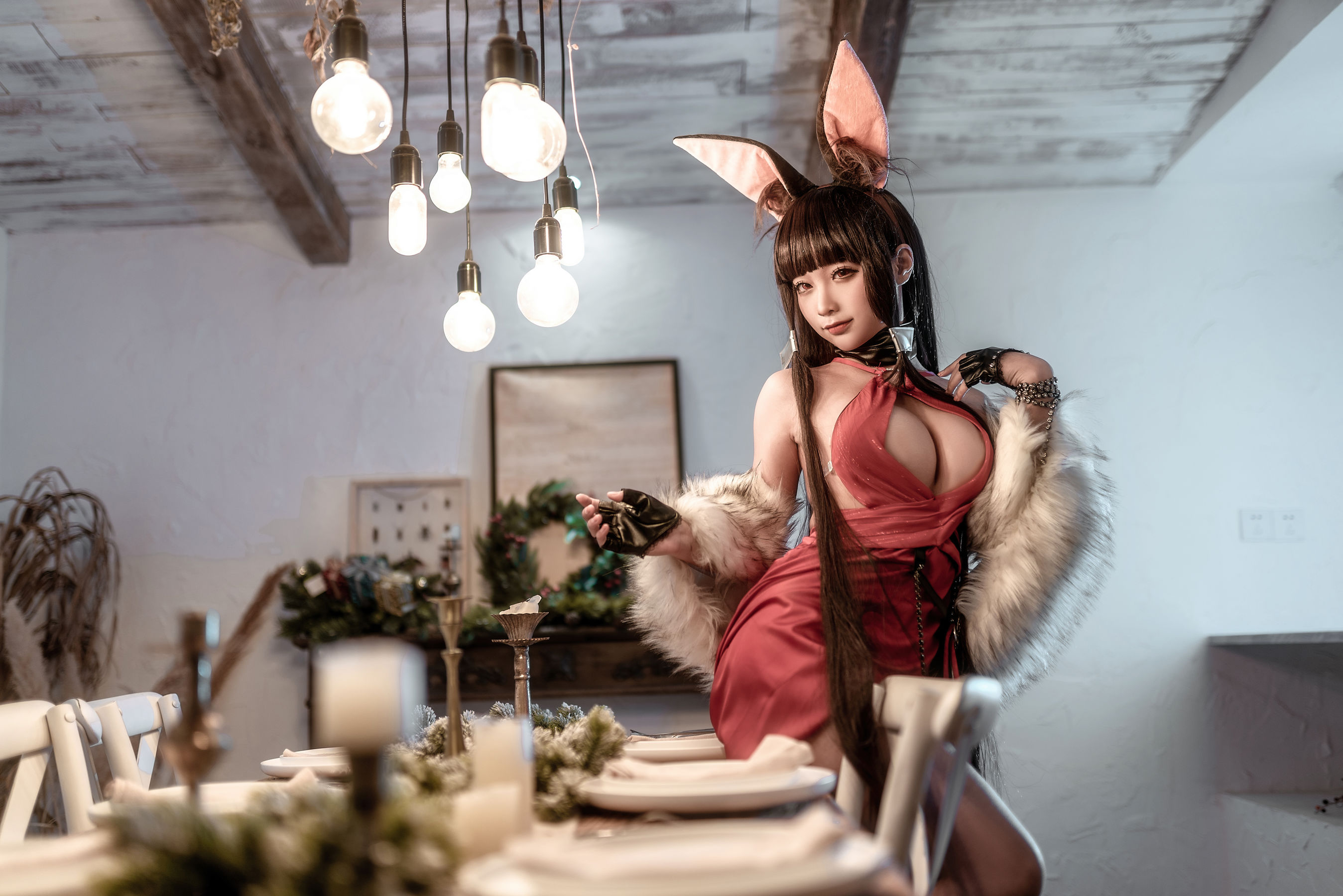 动漫博主蠢沫沫 – Akagi Ruby-Laced Beauty (Azur Lane) Cosplay-第1张