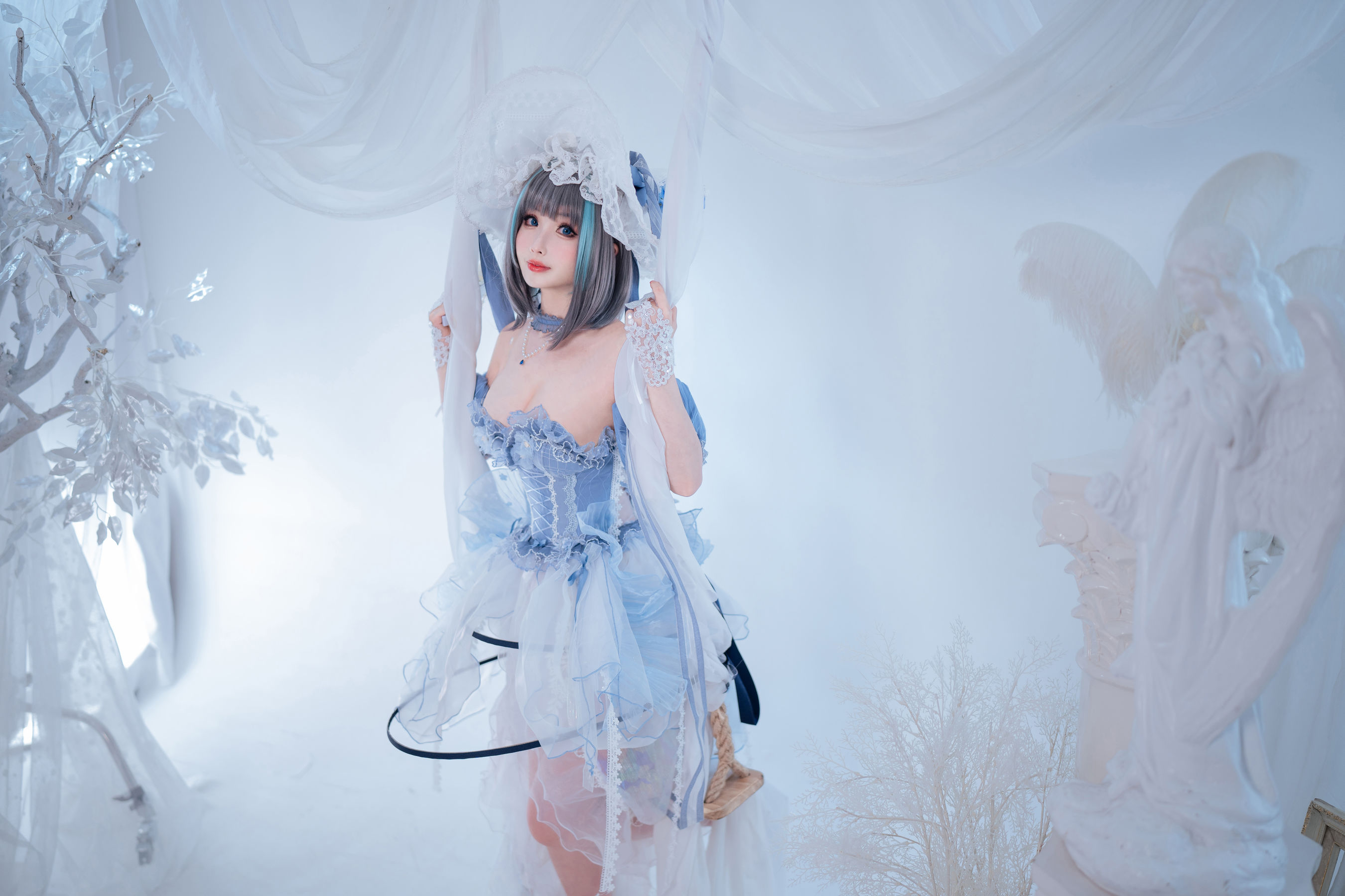 COS福利rioko凉凉子(肉扣热热子) – 柴郡冰雪公主 Cosplay-第1张
