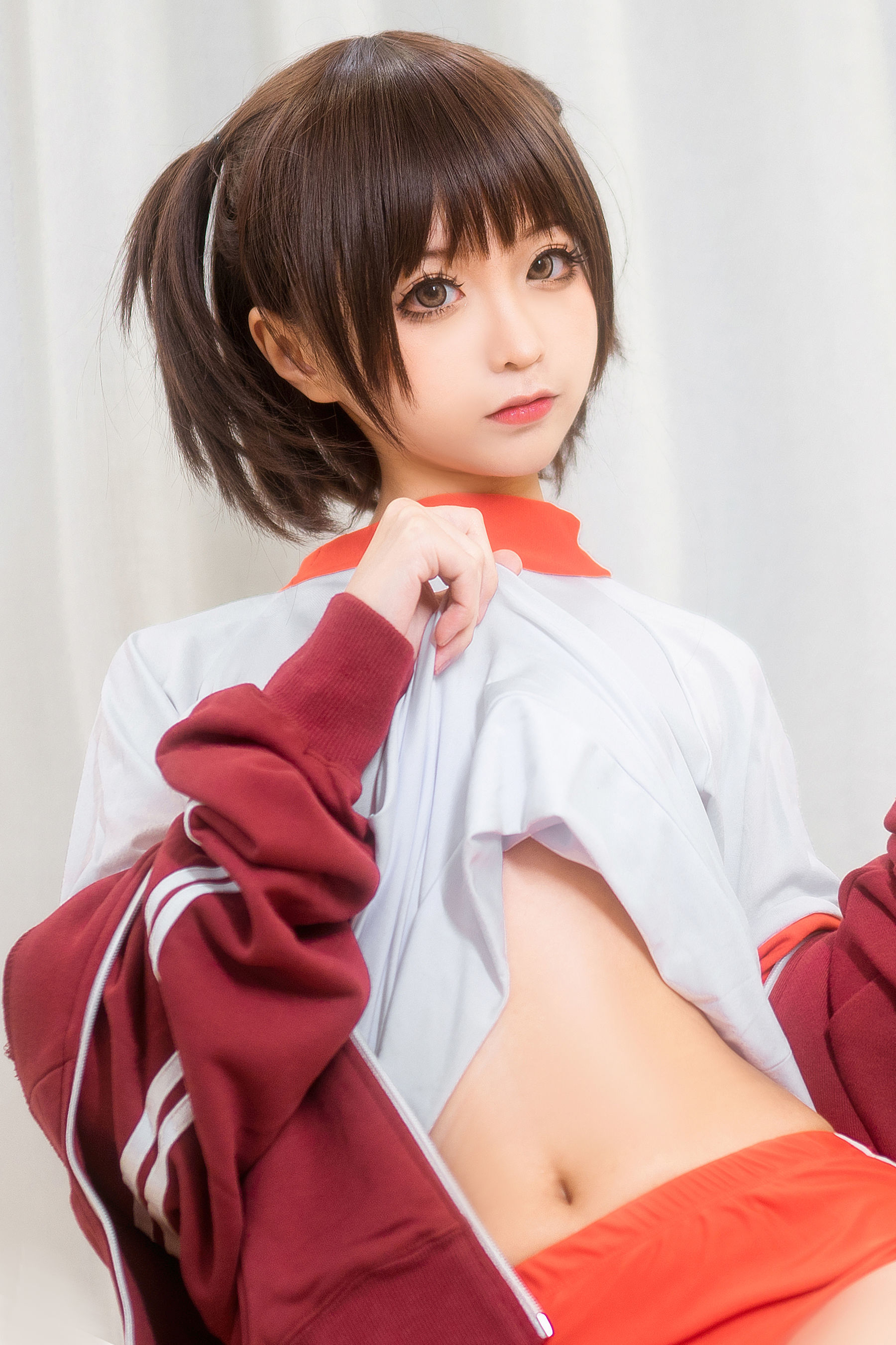 动漫博主蠢沫沫 红体操服 Cosplay-第21张