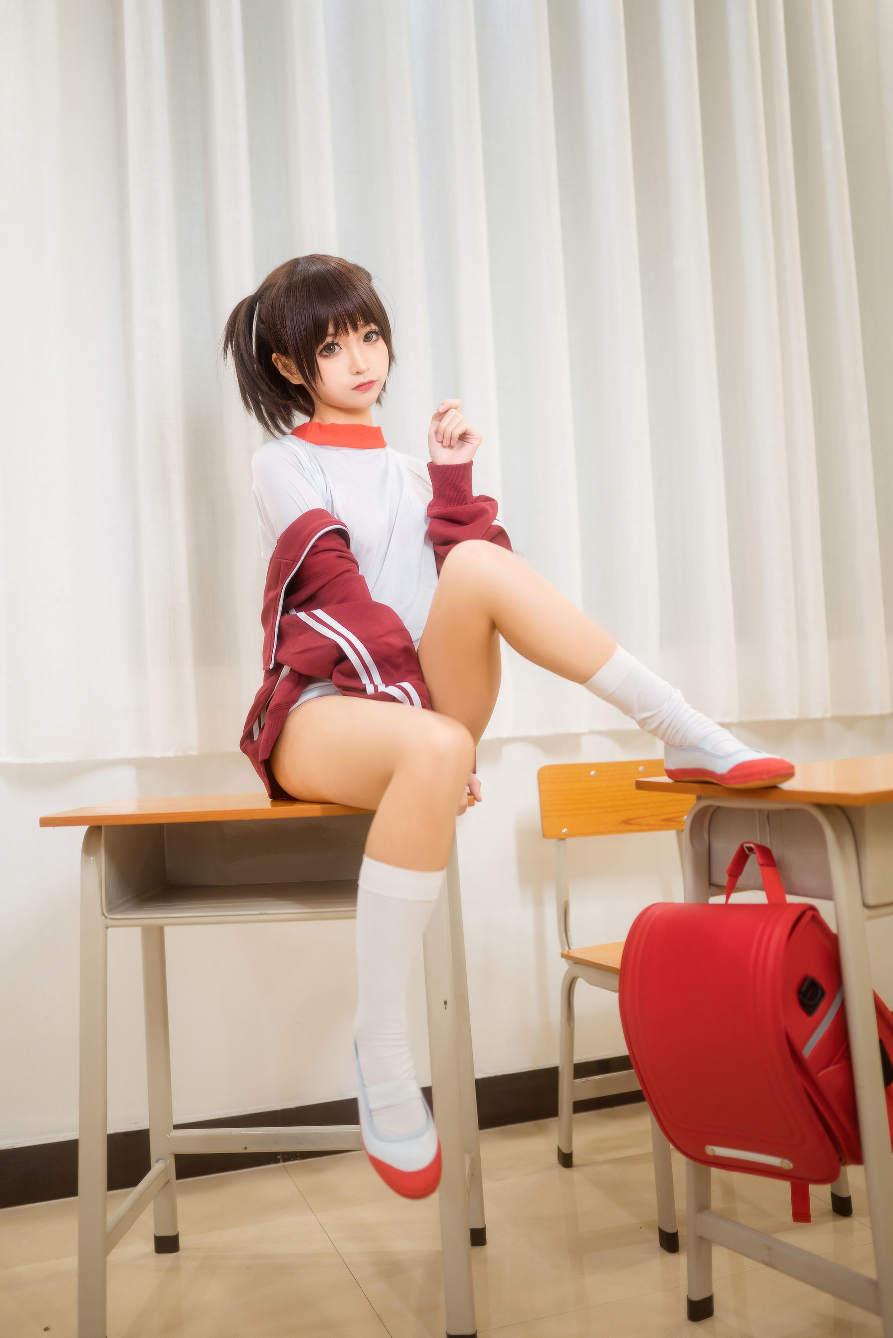 动漫博主蠢沫沫 红体操服 Cosplay-第22张