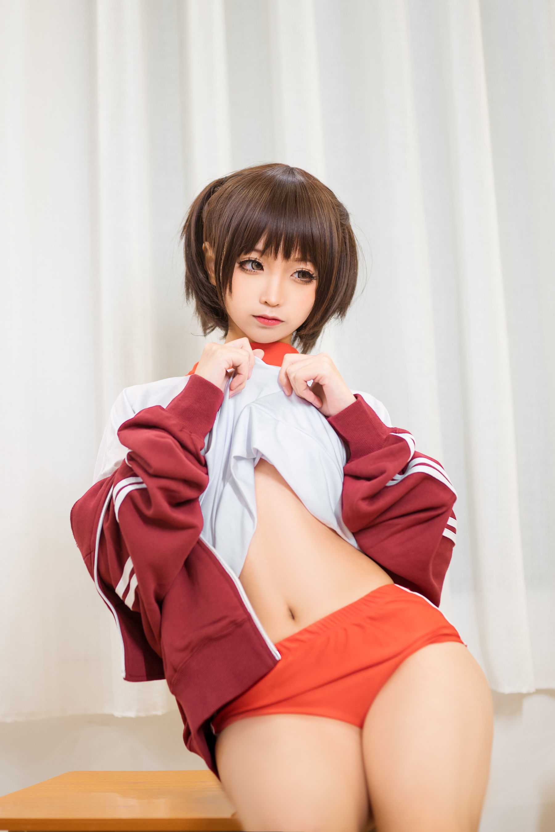 动漫博主蠢沫沫 红体操服 Cosplay-第27张