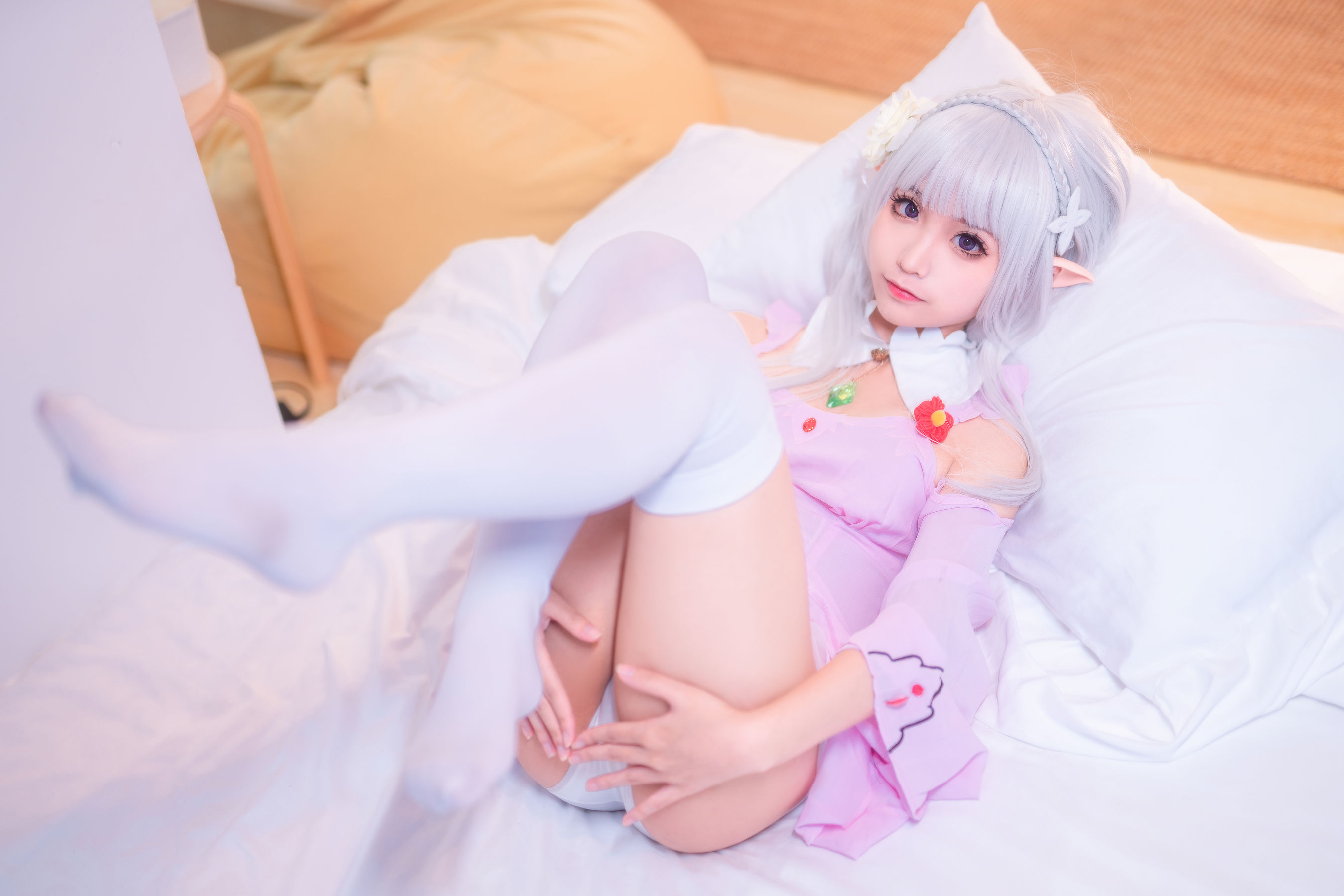 动漫博主蠢沫沫 艾米莉亚的睡衣 Cosplay-第3张