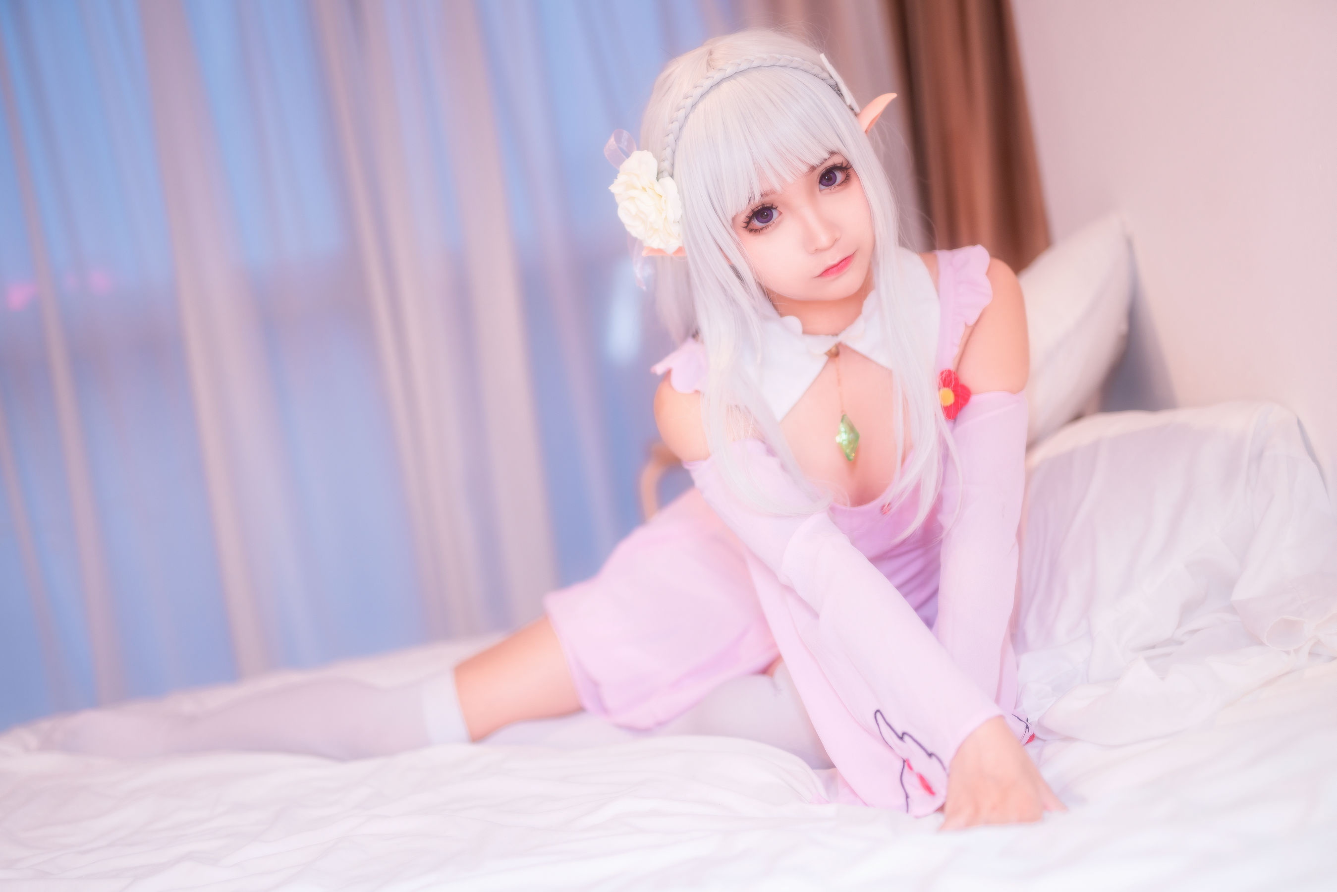 动漫博主蠢沫沫 艾米莉亚的睡衣 Cosplay-第5张