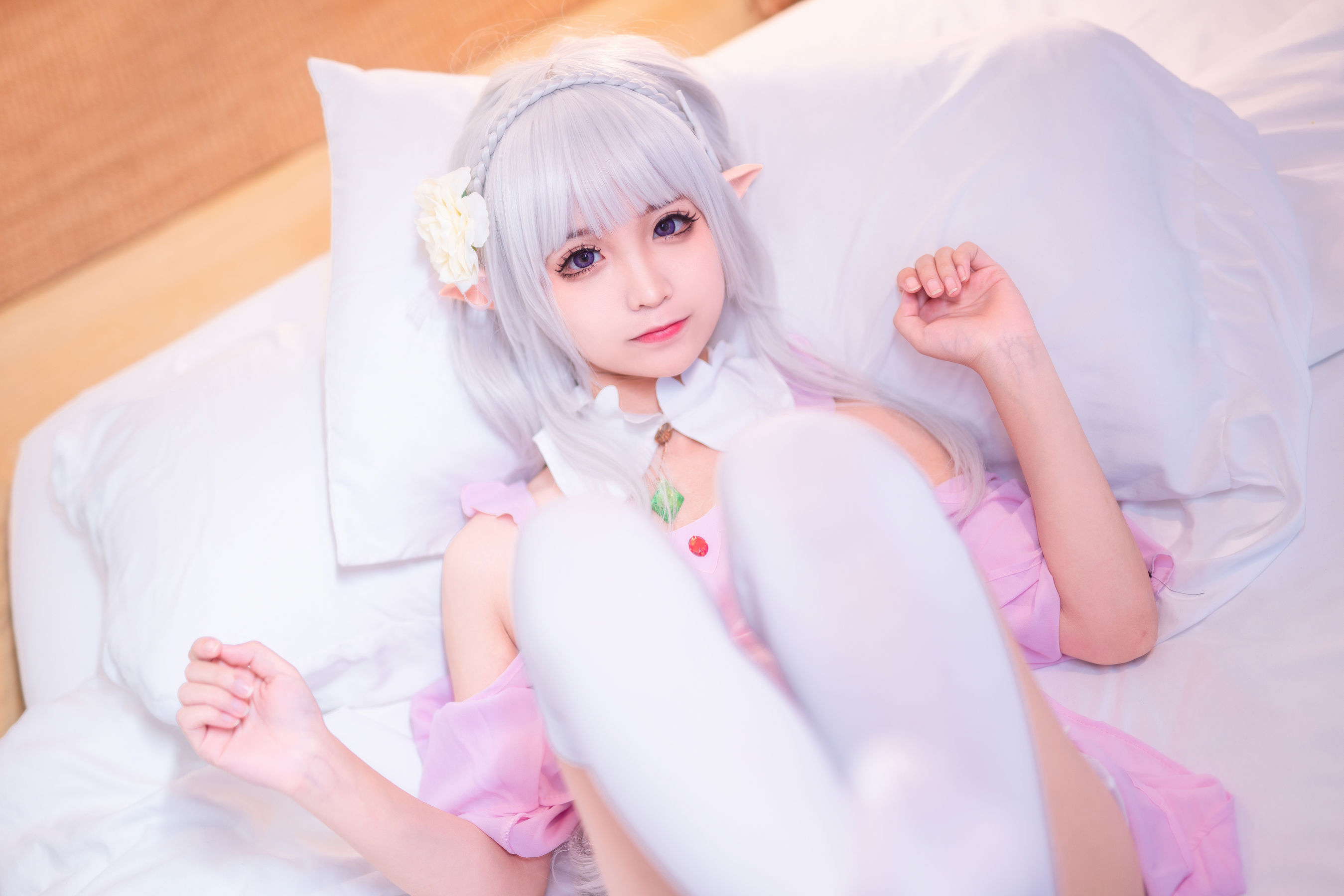 动漫博主蠢沫沫 艾米莉亚的睡衣 Cosplay-第6张