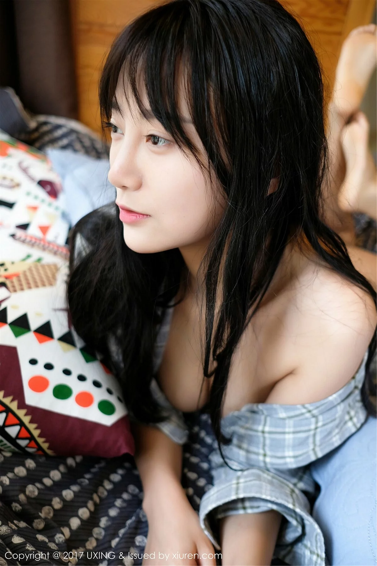 M940-[UXING优星馆]Vol.052_嫩模猩一衬衣裹身大尺度无内秀白嫩肌肤火辣诱惑写真43P 优星馆-第34张