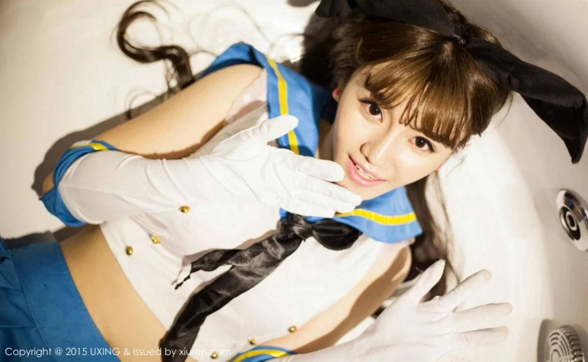 M940-[UXING优星馆]Vol.007_新人嫩模艾西Ashley白色上衣秀豪乳清新性感写真52P 优星馆-第39张