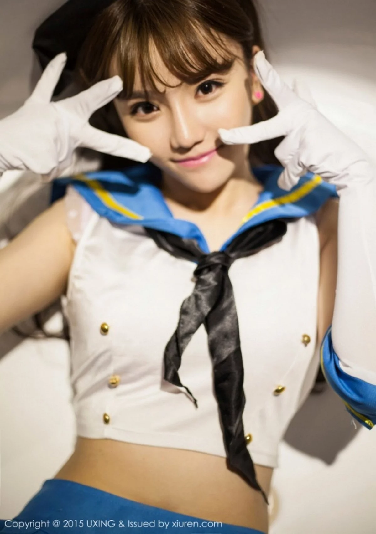 M940-[UXING优星馆]Vol.007_新人嫩模艾西Ashley白色上衣秀豪乳清新性感写真52P 优星馆-第43张