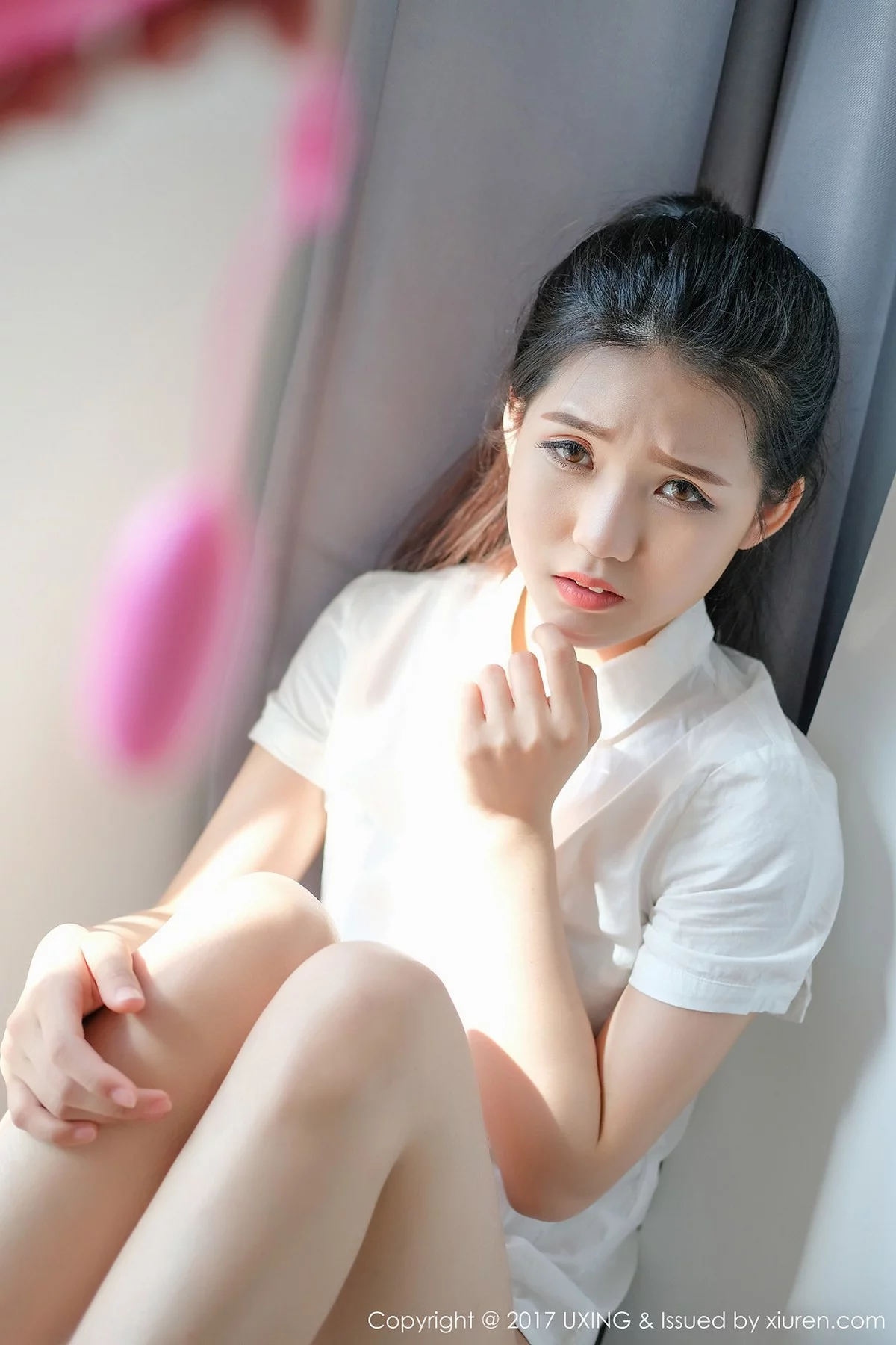 M940-[UXING优星馆]Vol.056_嫩模可爱的小叶子清纯学生装+居家性感内衣秀美胸写真38P 优星馆-第29张