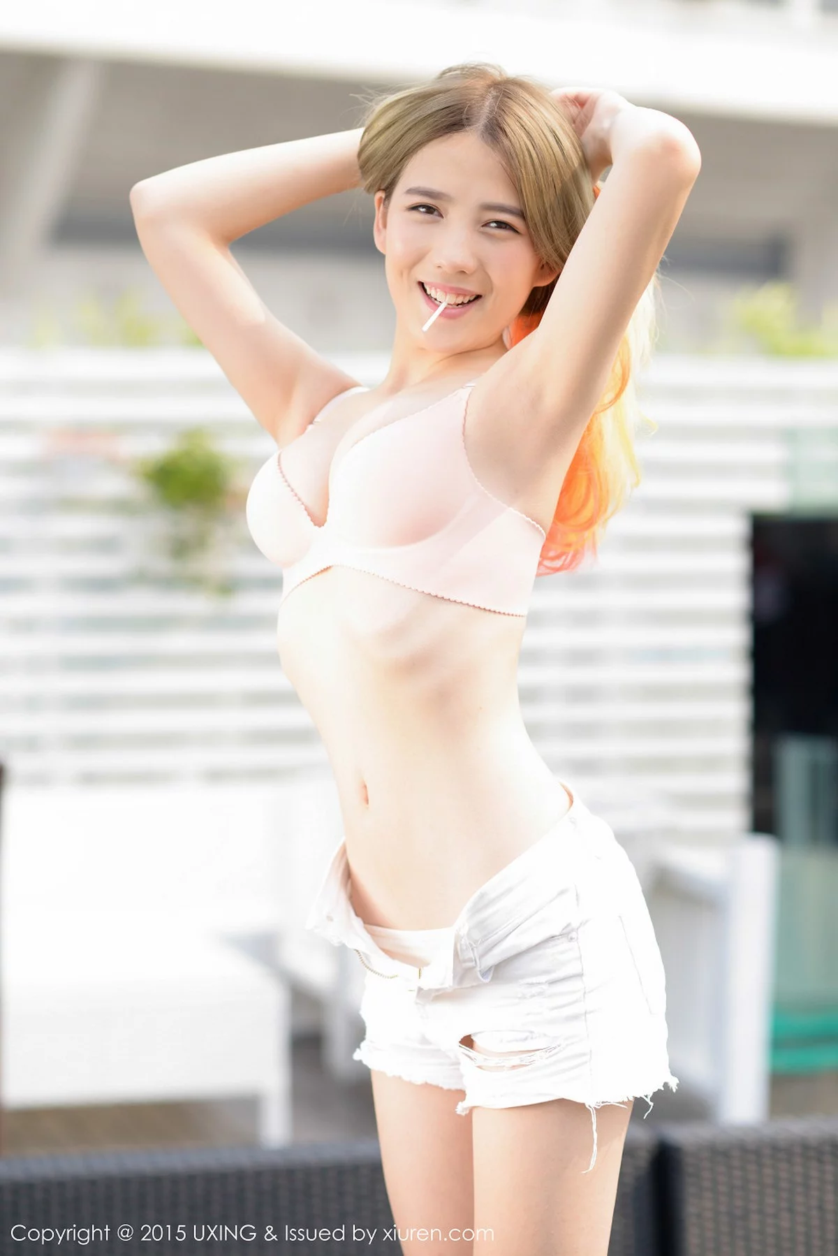 M940-[UXING优星馆]Vol.028_嫩模懒桃子居家私房粉红内衣秀迷人豪乳性感写真56P 优星馆-第4张