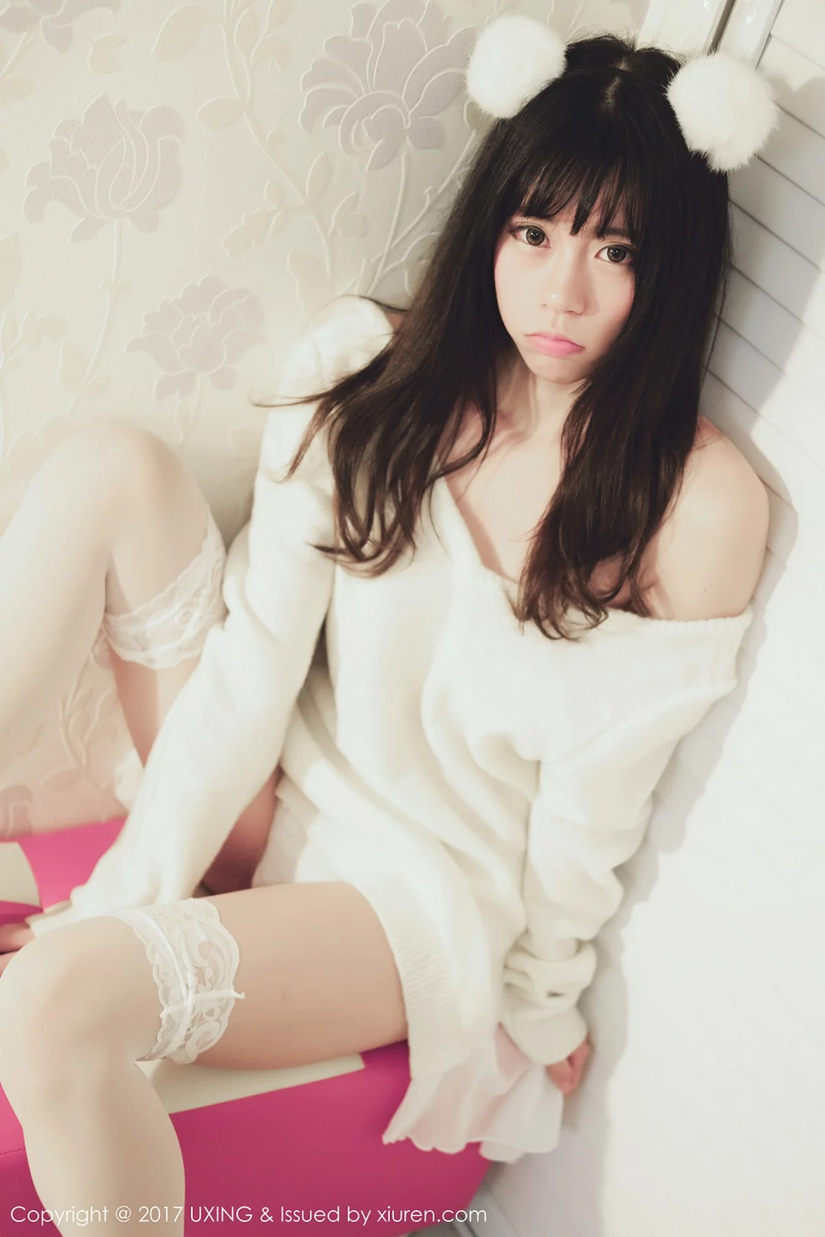 M940-[UXING优星馆]Vol.048_嫩模Yo酱居家学生装+白色蕾丝袜清爽美萝莉性感写真32P 优星馆-第14张