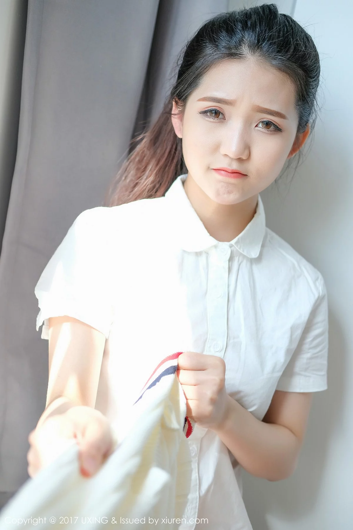 M940-[UXING优星馆]Vol.056_嫩模可爱的小叶子清纯学生装+居家性感内衣秀美胸写真38P 优星馆-第27张