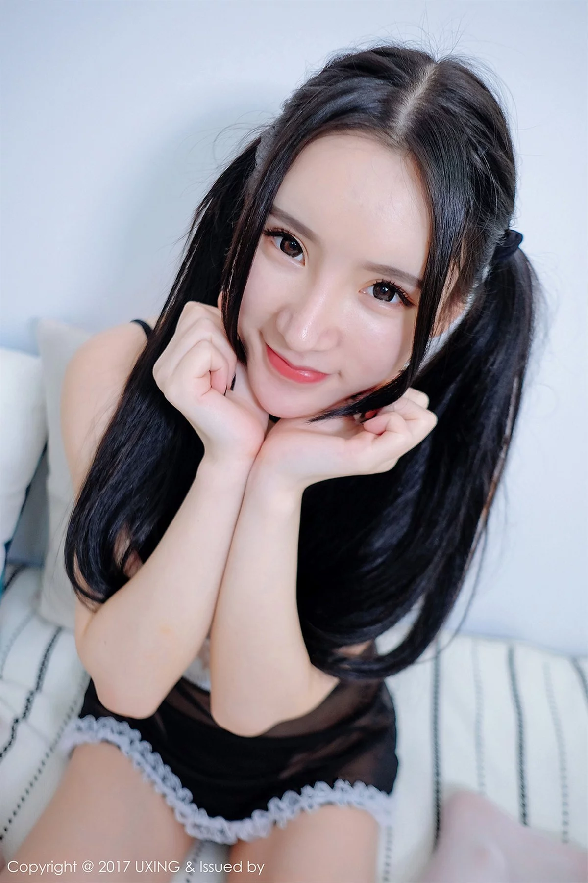 M940-[UXING优星馆]Vol.055_嫩模周于希dummy私房蕾丝女仆装+超薄紧身透视衣诱惑写真43P 优星馆-第35张