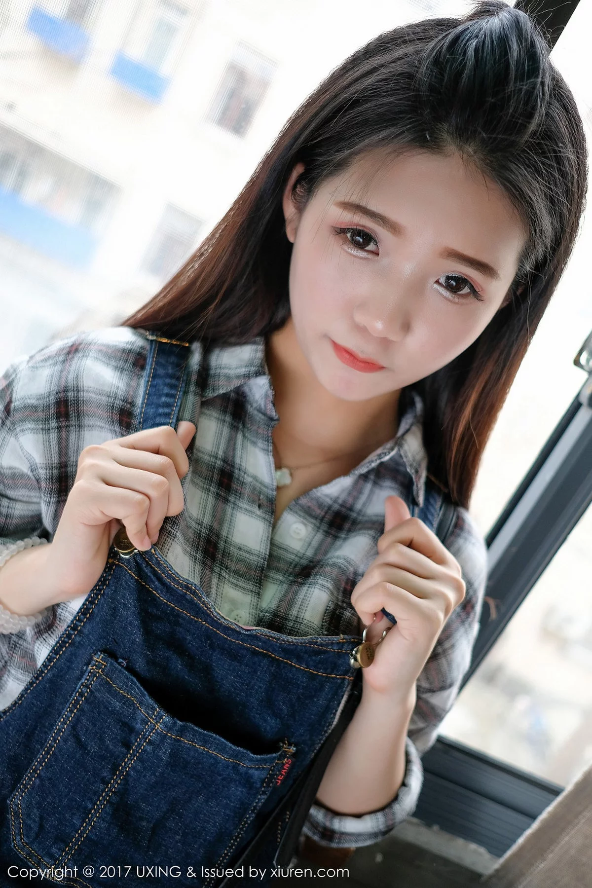 M940-[UXING优星馆]Vol.044_童颜巨乳嫩模可爱的小叶子脱牛仔衬衫秀完美曲线诱惑写真40P 优星馆-第9张