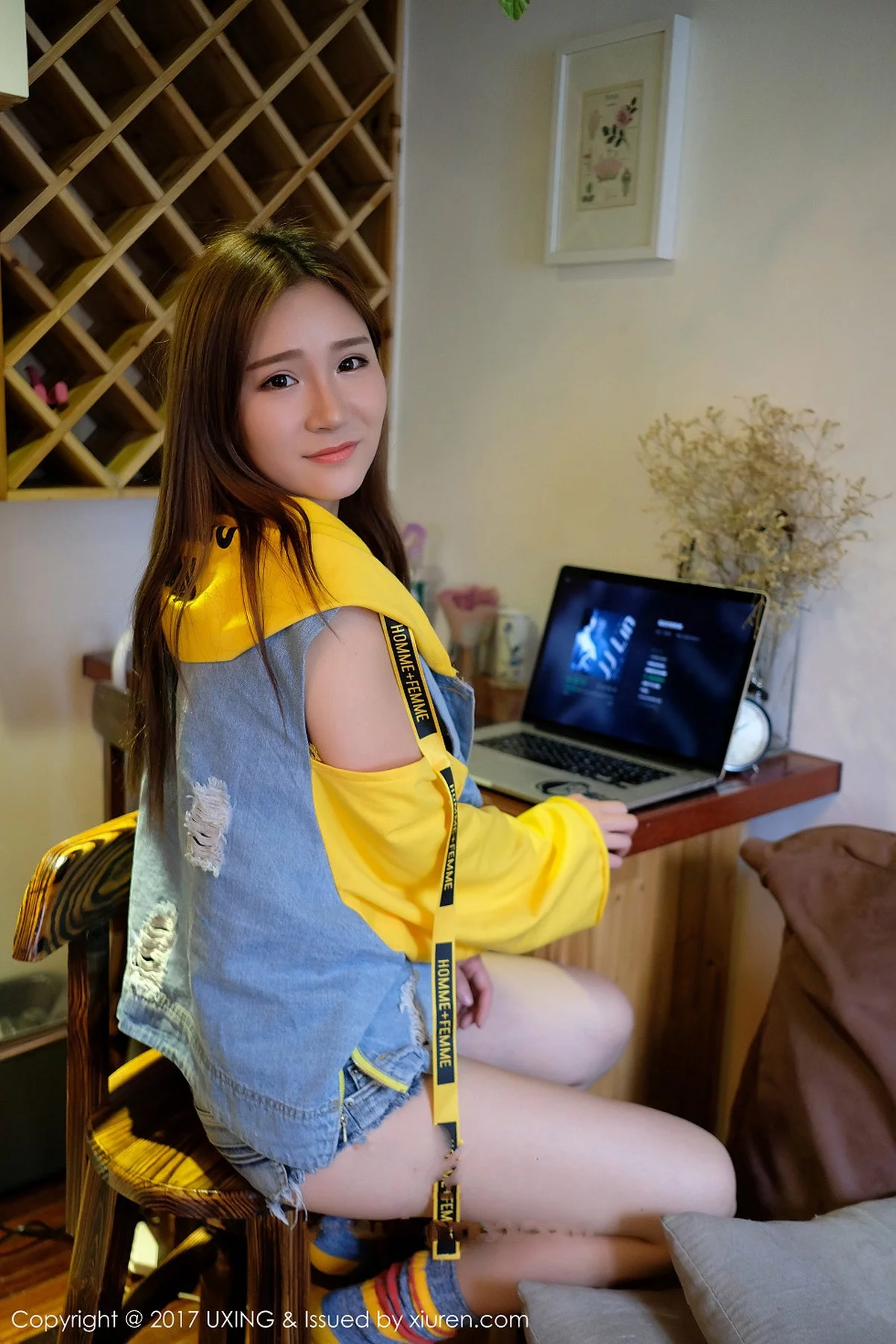 M940-[UXING优星馆]Vol.057_嫩模羊羊Suger清新牛仔服秀凹凸身材全脱秀美乳诱惑写真40P 优星馆-第40张