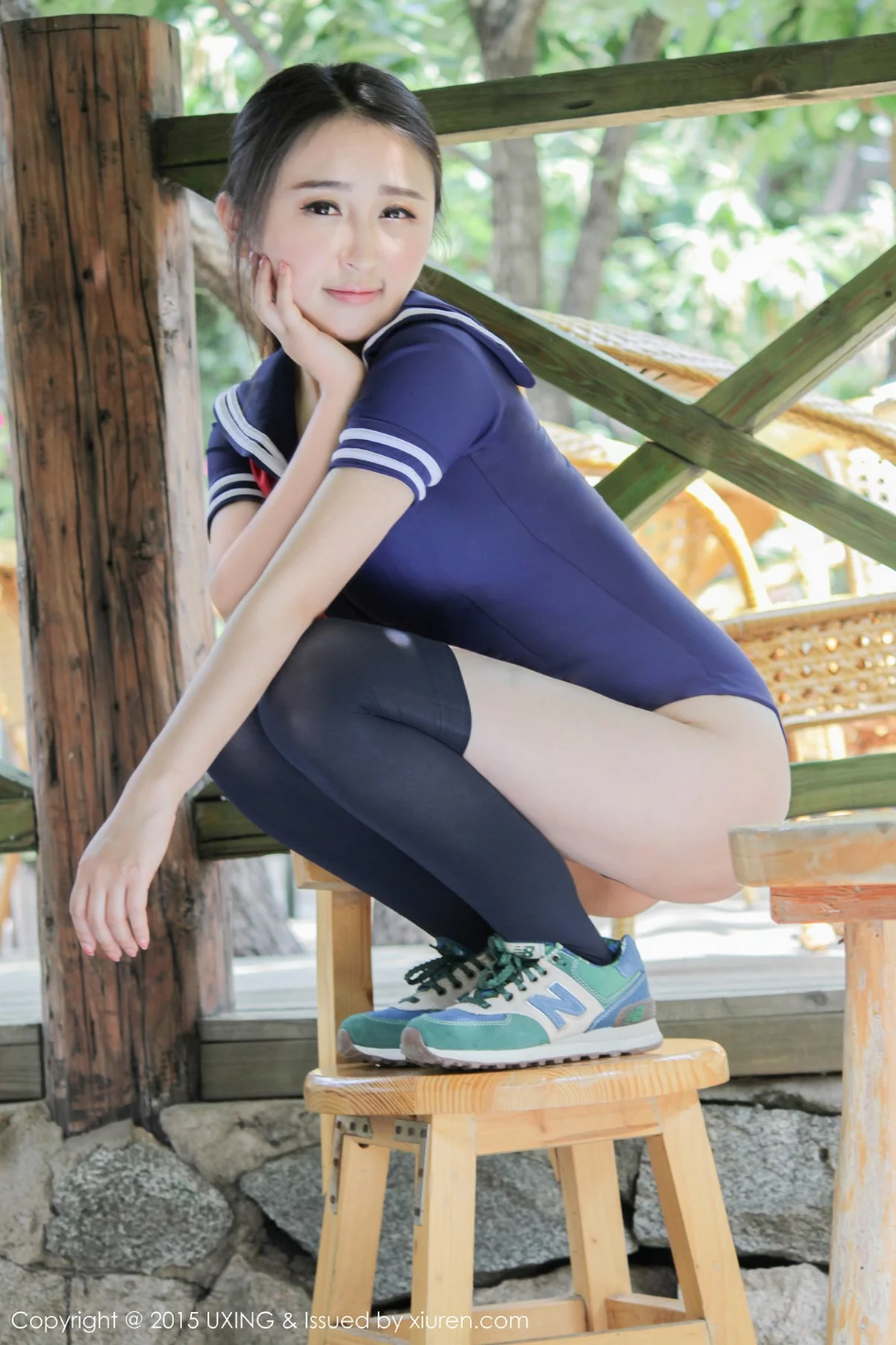 M940-[UXING优星馆]Vol.017_嫩模煊煊sunny爱吃棒棒糖的连体泳装妹子性感写真50P 优星馆-第8张