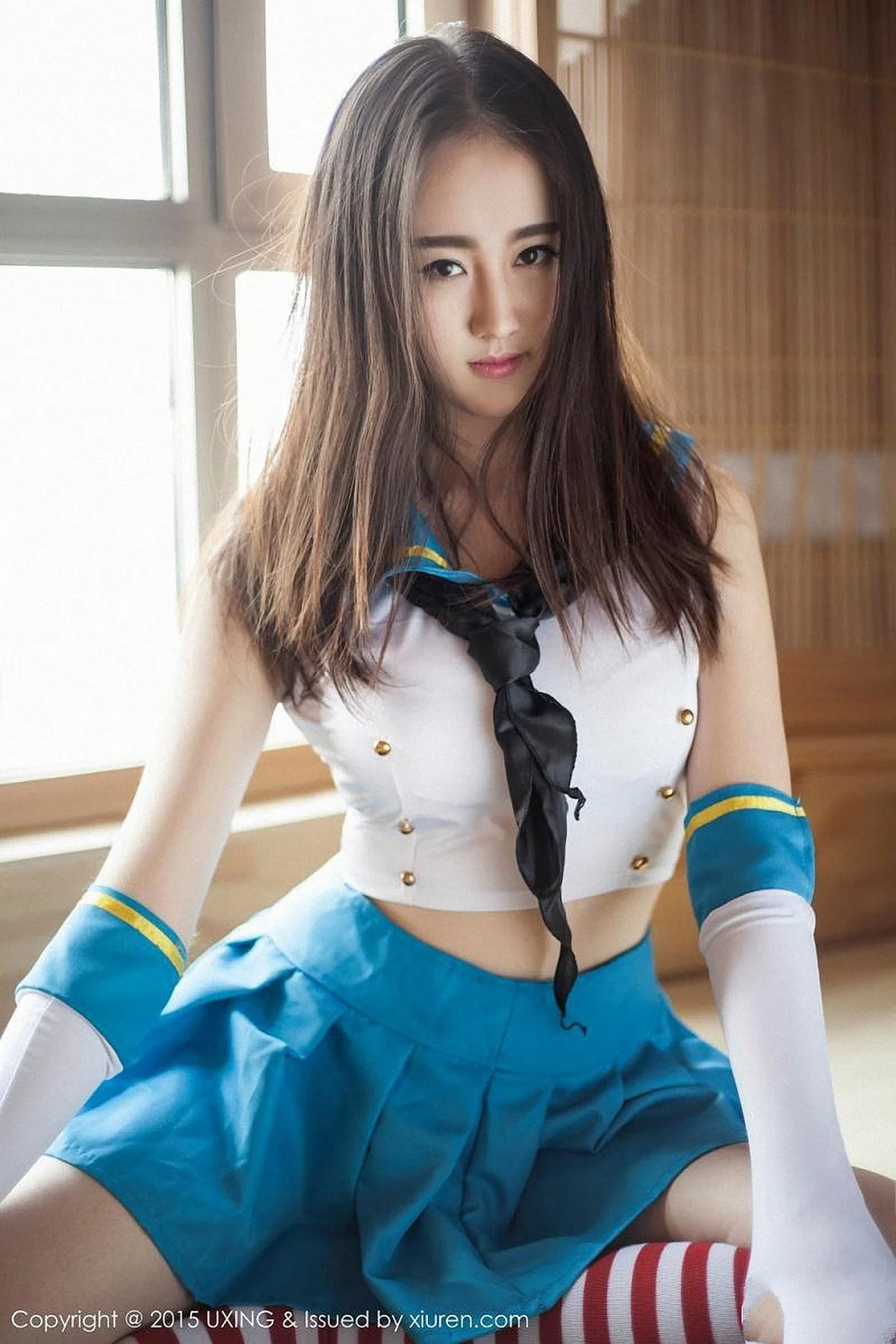 M940-[UXING优星馆]Vol.005_新人嫩模Romi王朝朝蓝色妖姬性感比基尼秀豪乳写真62P 优星馆-第25张