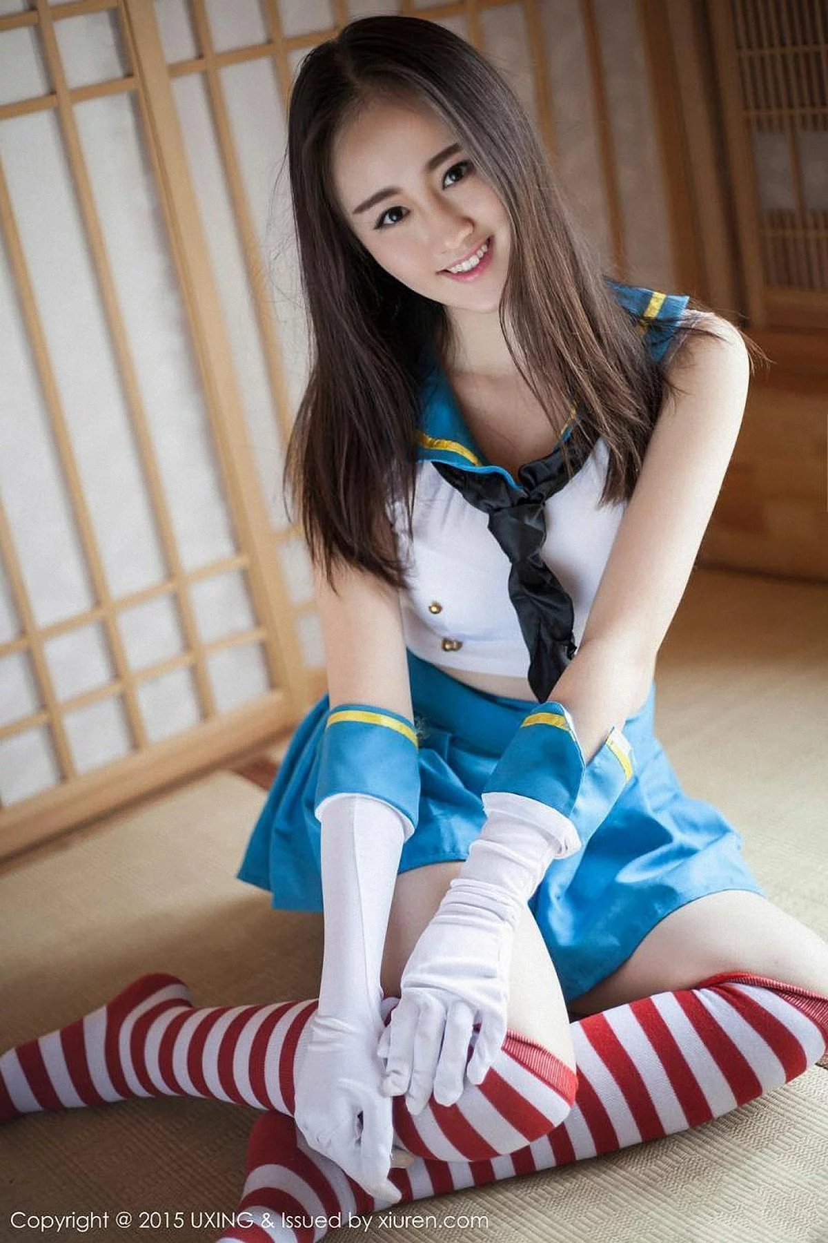 M940-[UXING优星馆]Vol.005_新人嫩模Romi王朝朝蓝色妖姬性感比基尼秀豪乳写真62P 优星馆-第20张