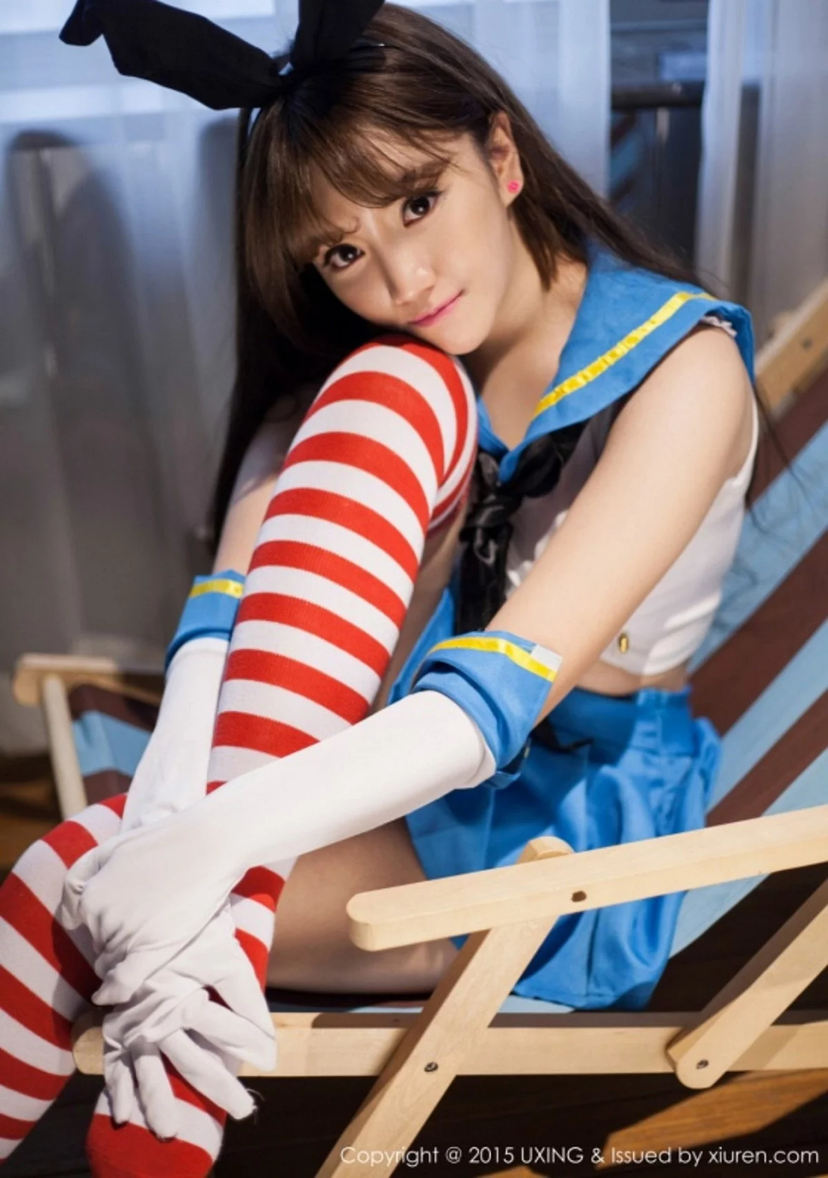 M940-[UXING优星馆]Vol.007_新人嫩模艾西Ashley白色上衣秀豪乳清新性感写真52P 优星馆-第35张
