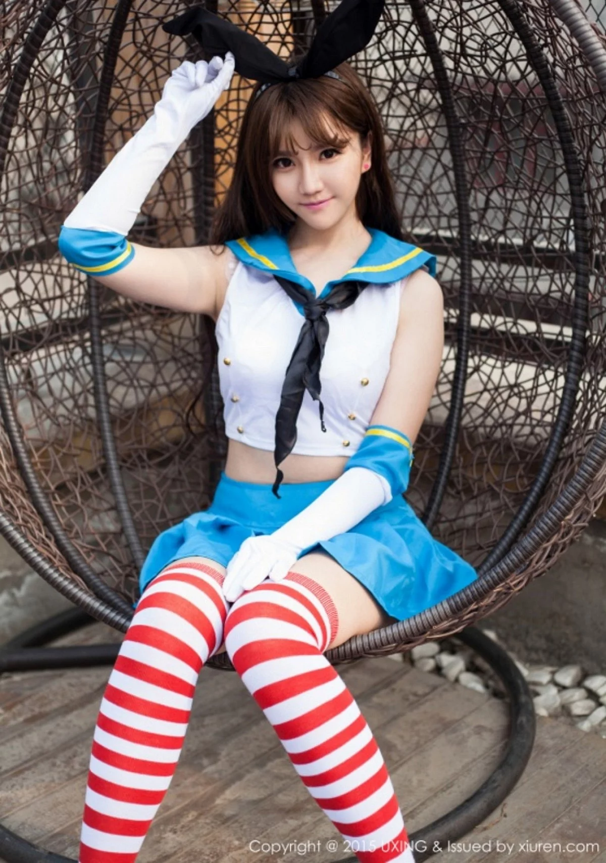 M940-[UXING优星馆]Vol.007_新人嫩模艾西Ashley白色上衣秀豪乳清新性感写真52P 优星馆-第34张