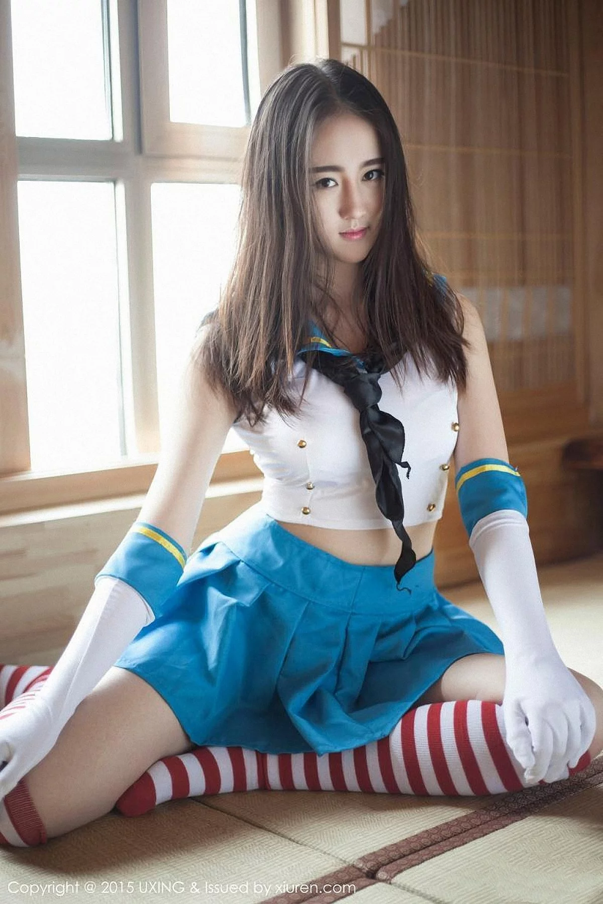 M940-[UXING优星馆]Vol.005_新人嫩模Romi王朝朝蓝色妖姬性感比基尼秀豪乳写真62P 优星馆-第26张