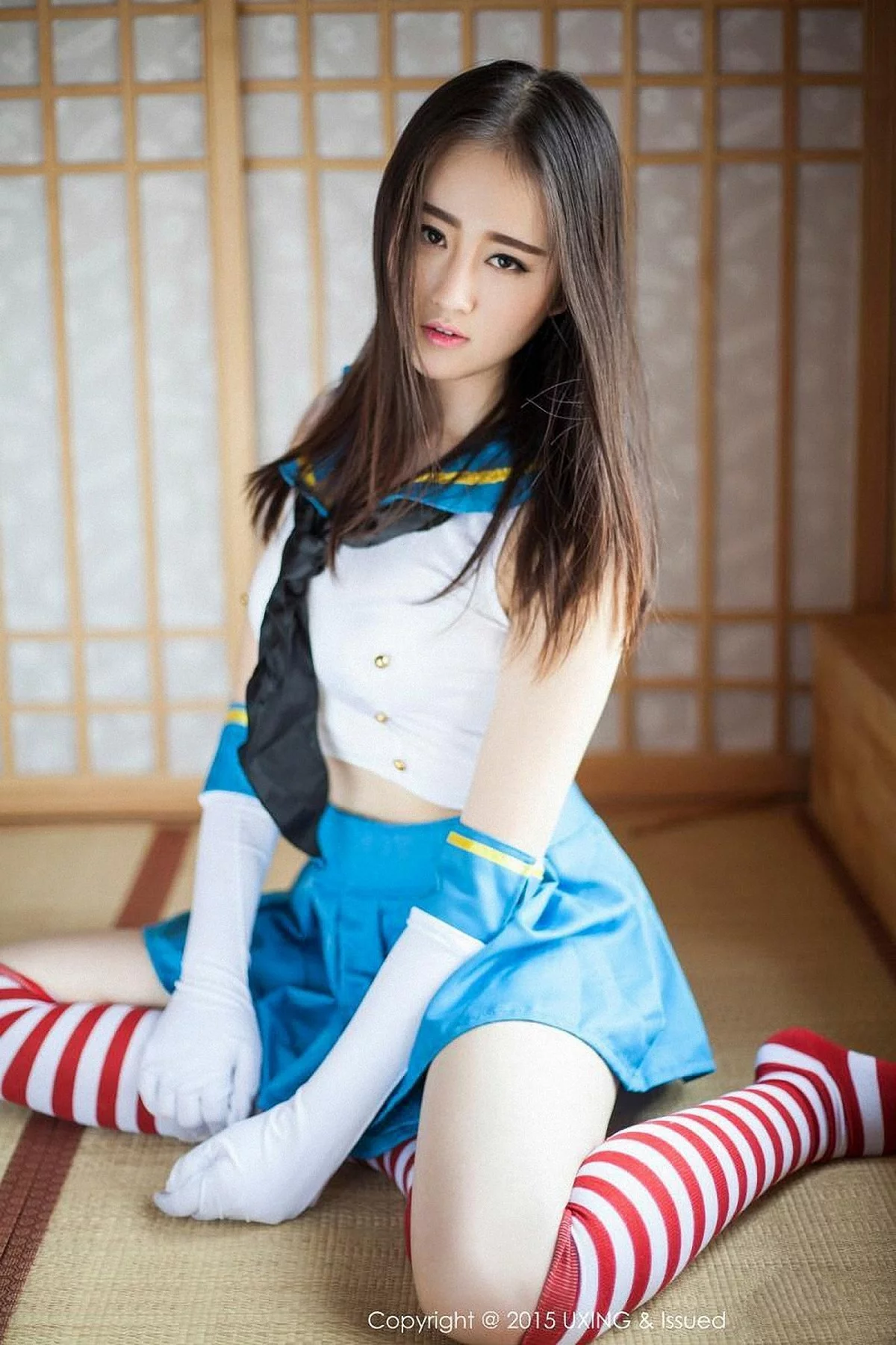 M940-[UXING优星馆]Vol.005_新人嫩模Romi王朝朝蓝色妖姬性感比基尼秀豪乳写真62P 优星馆-第27张