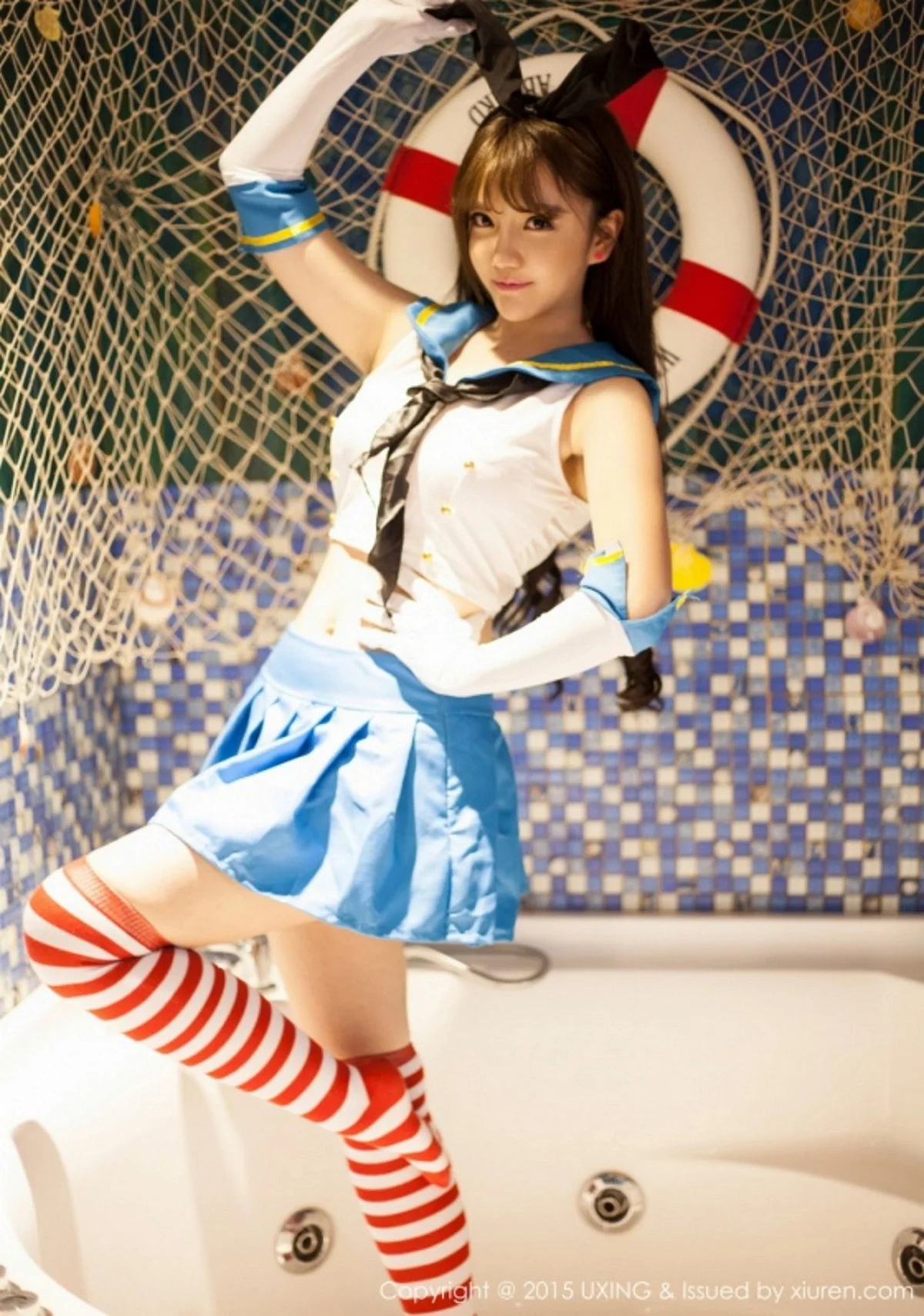 M940-[UXING优星馆]Vol.007_新人嫩模艾西Ashley白色上衣秀豪乳清新性感写真52P 优星馆-第49张