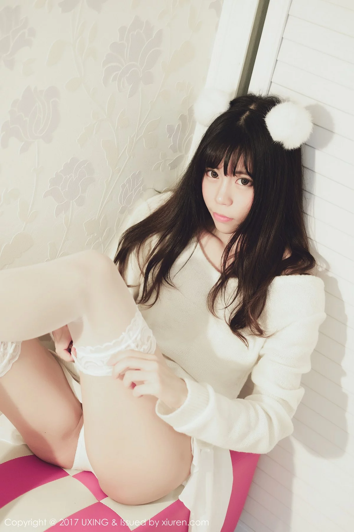M940-[UXING优星馆]Vol.048_嫩模Yo酱居家学生装+白色蕾丝袜清爽美萝莉性感写真32P 优星馆-第19张