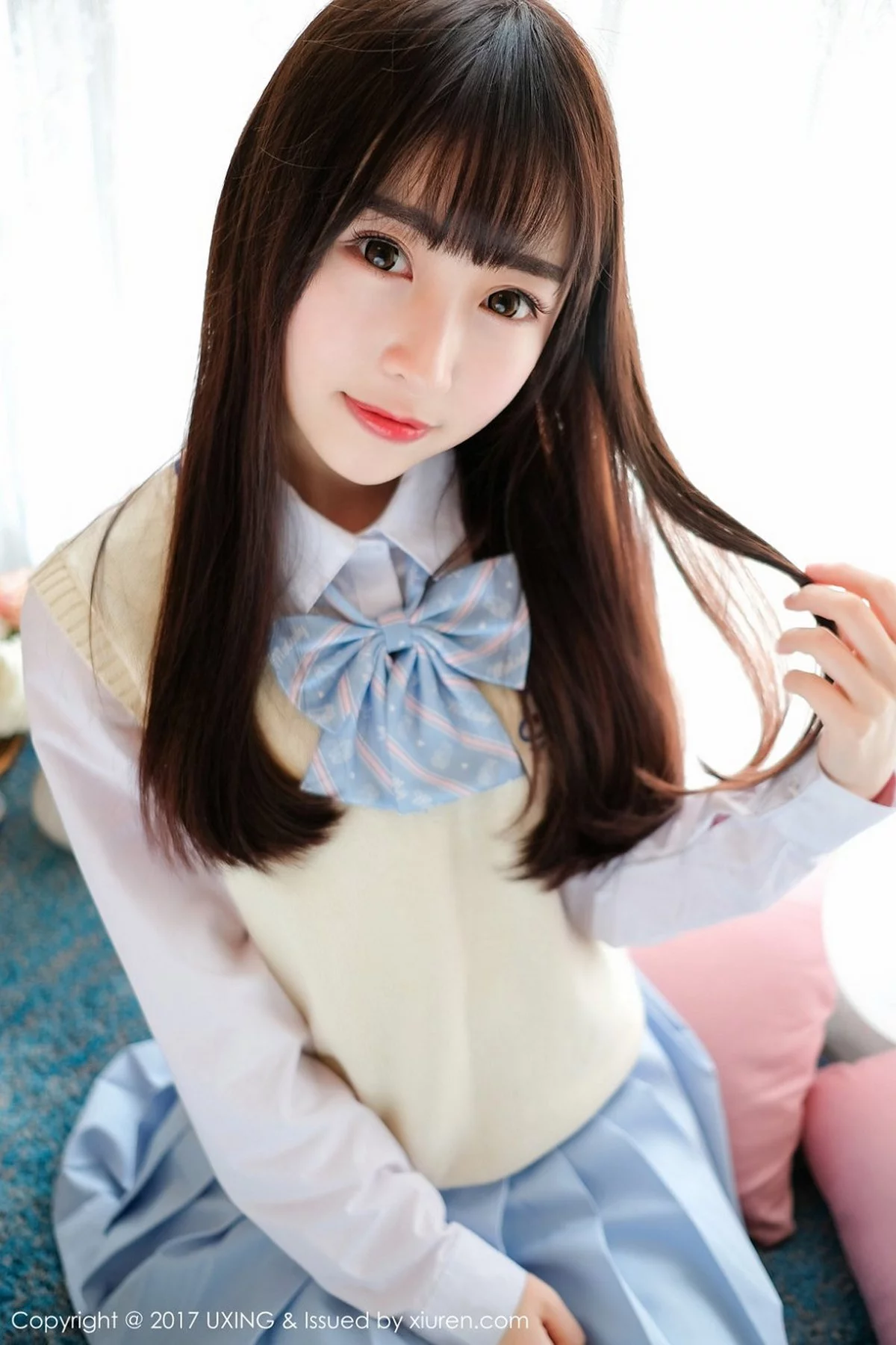 M940-[UXING优星馆]Vol.041_萝莉妹子丸子mayuki清纯学生装秀完美身材清爽迷人写真43P 优星馆-第1张