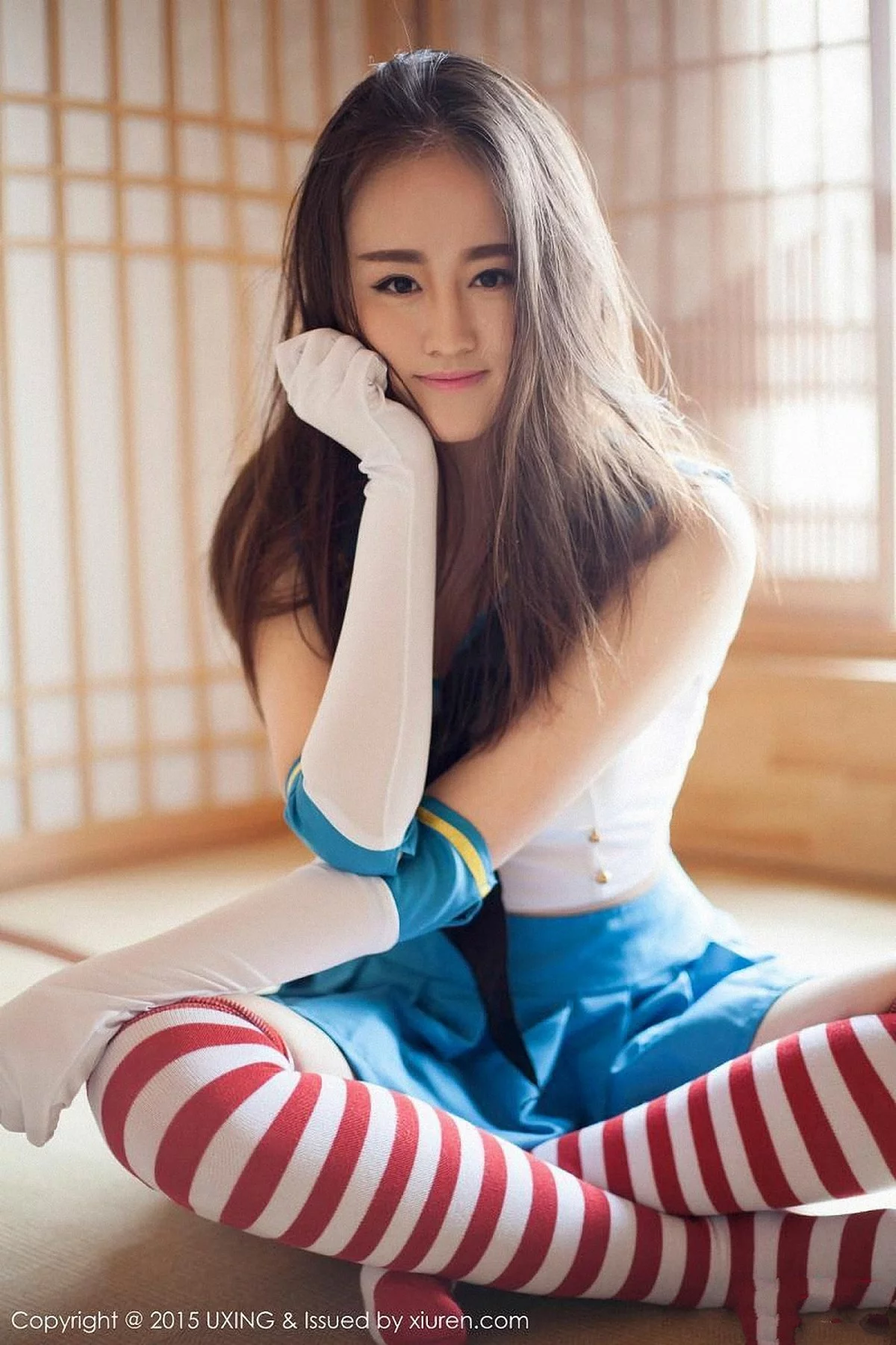 M940-[UXING优星馆]Vol.005_新人嫩模Romi王朝朝蓝色妖姬性感比基尼秀豪乳写真62P 优星馆-第10张