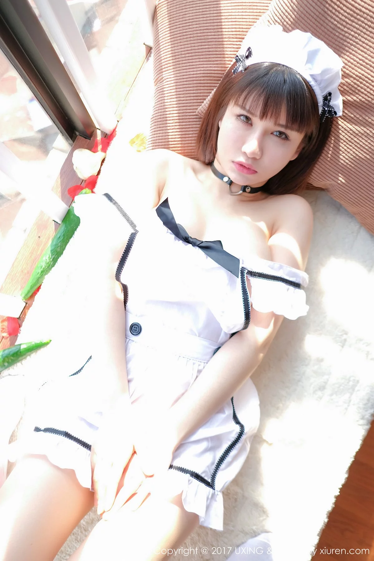 M940-[UXING优星馆]Vol.058_嫩模K8傲娇萌萌居家女仆装侧露美乳黄瓜主题撩人诱惑写真40P 优星馆-第36张