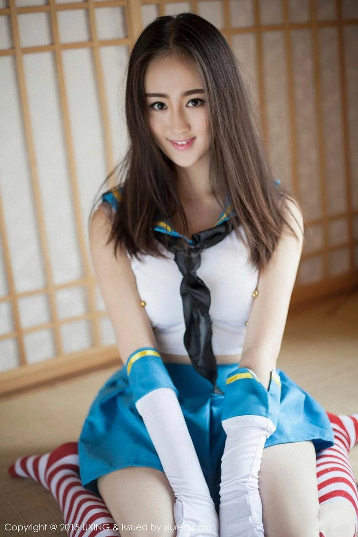 M940-[UXING优星馆]Vol.005_新人嫩模Romi王朝朝蓝色妖姬性感比基尼秀豪乳写真62P 优星馆-第19张