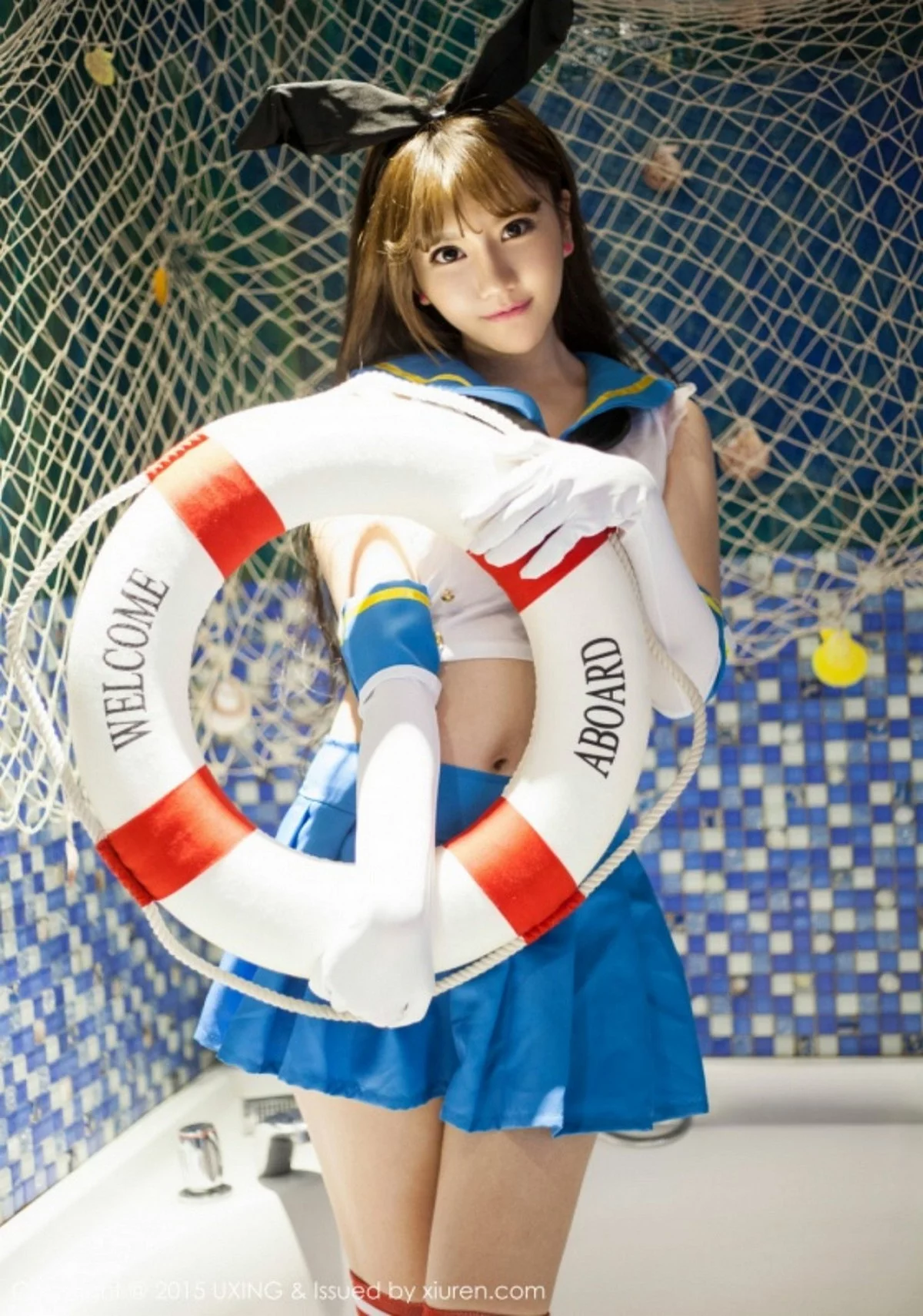 M940-[UXING优星馆]Vol.007_新人嫩模艾西Ashley白色上衣秀豪乳清新性感写真52P 优星馆-第46张