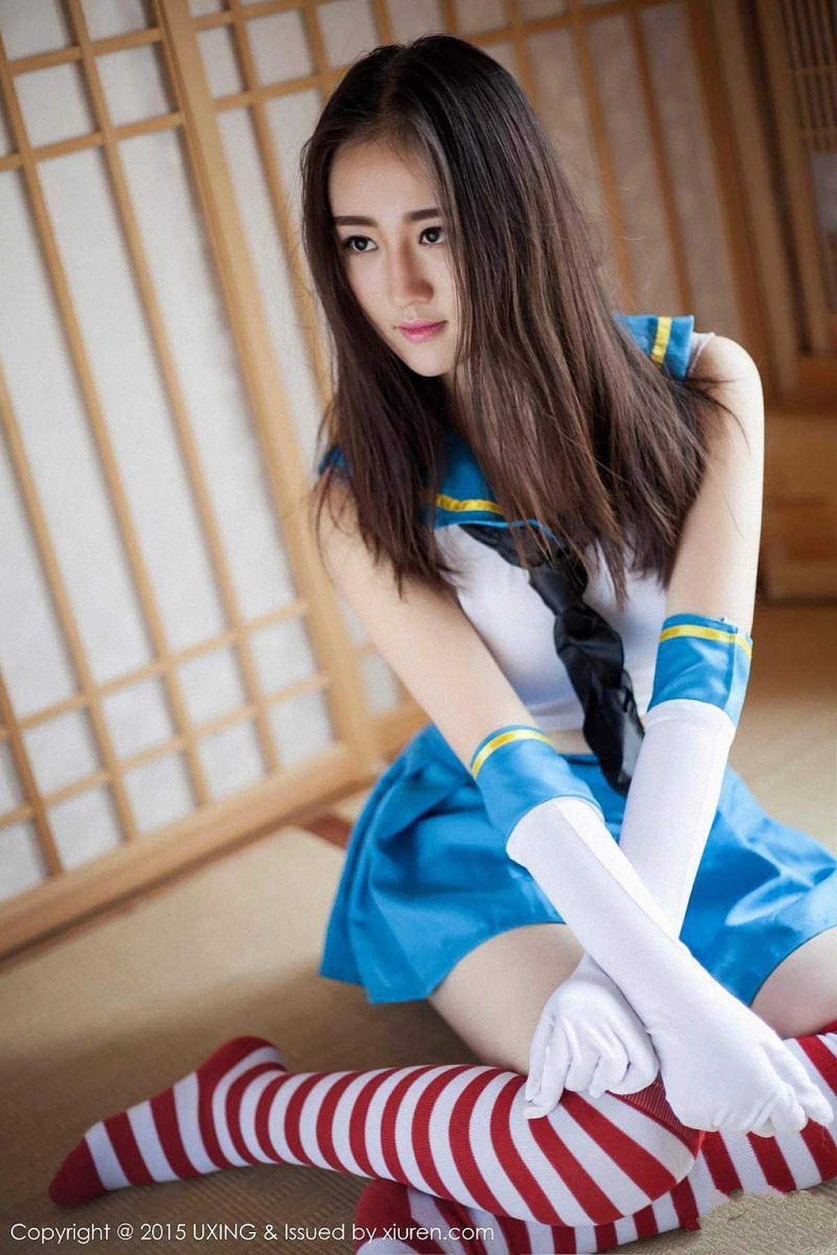 M940-[UXING优星馆]Vol.005_新人嫩模Romi王朝朝蓝色妖姬性感比基尼秀豪乳写真62P 优星馆-第22张