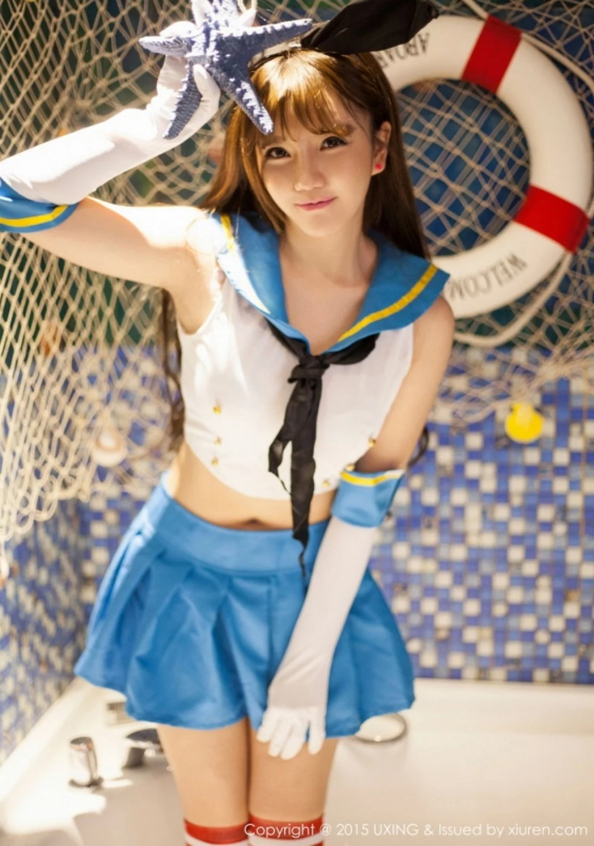 M940-[UXING优星馆]Vol.007_新人嫩模艾西Ashley白色上衣秀豪乳清新性感写真52P 优星馆-第47张